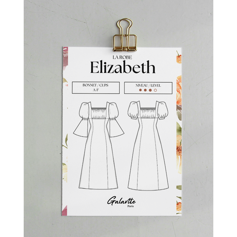 Elizabeth — Dress PDF Sewing Pattern (Short & Long Version) | Galaen Paris